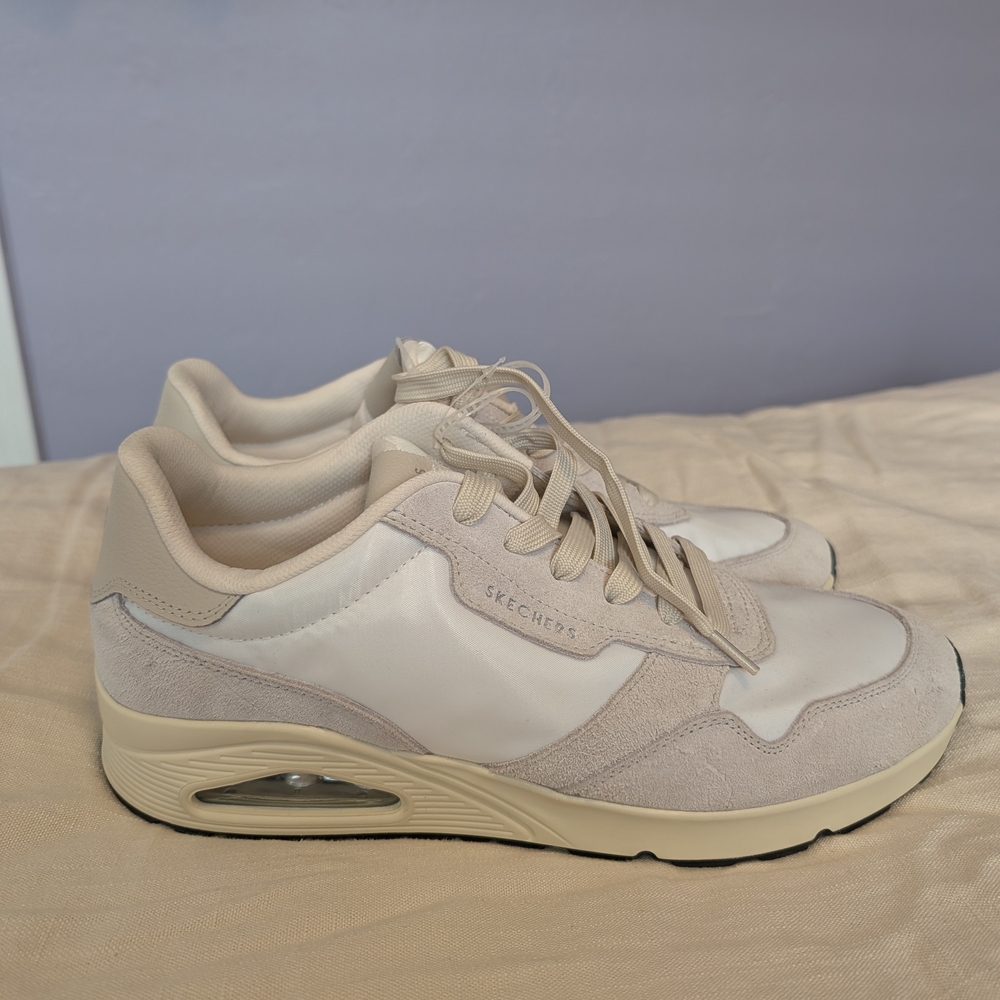 Skechers Cream and White Sneakers